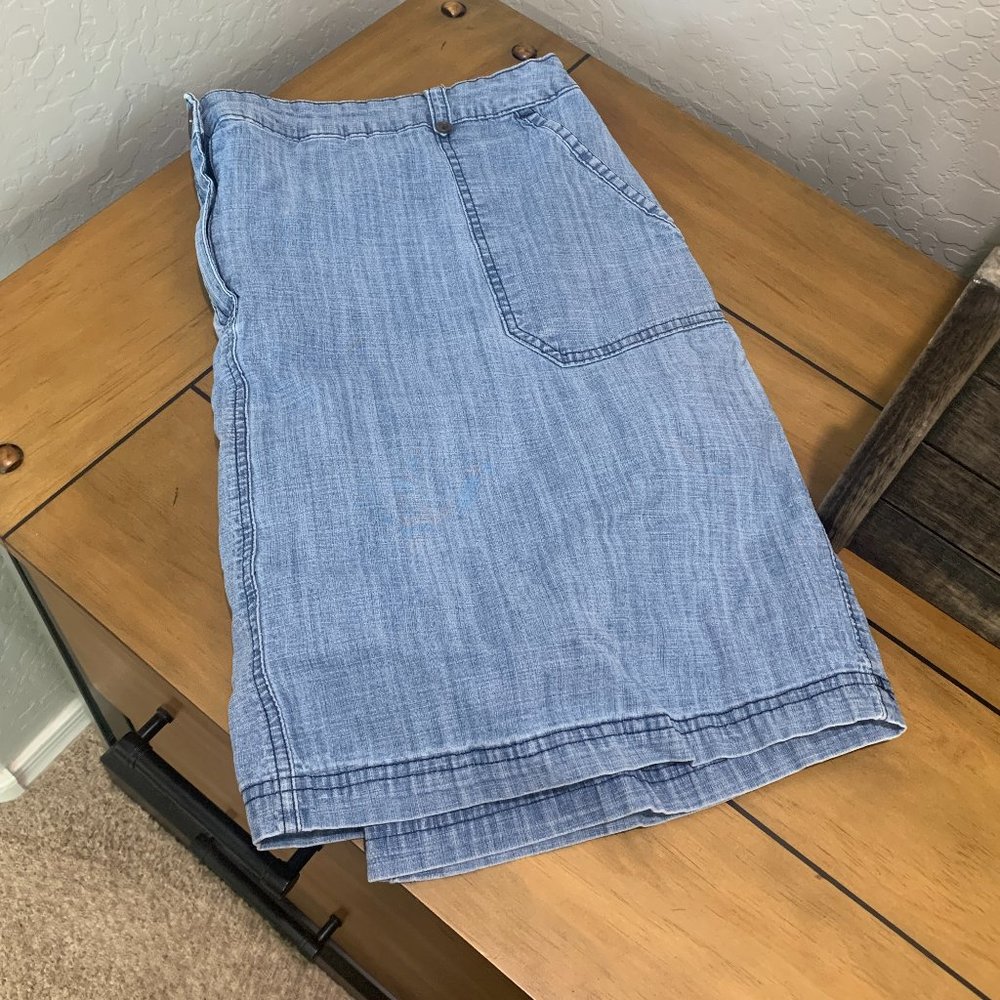 KAREN SCOTT Denim Skirt Skorts Light Blue